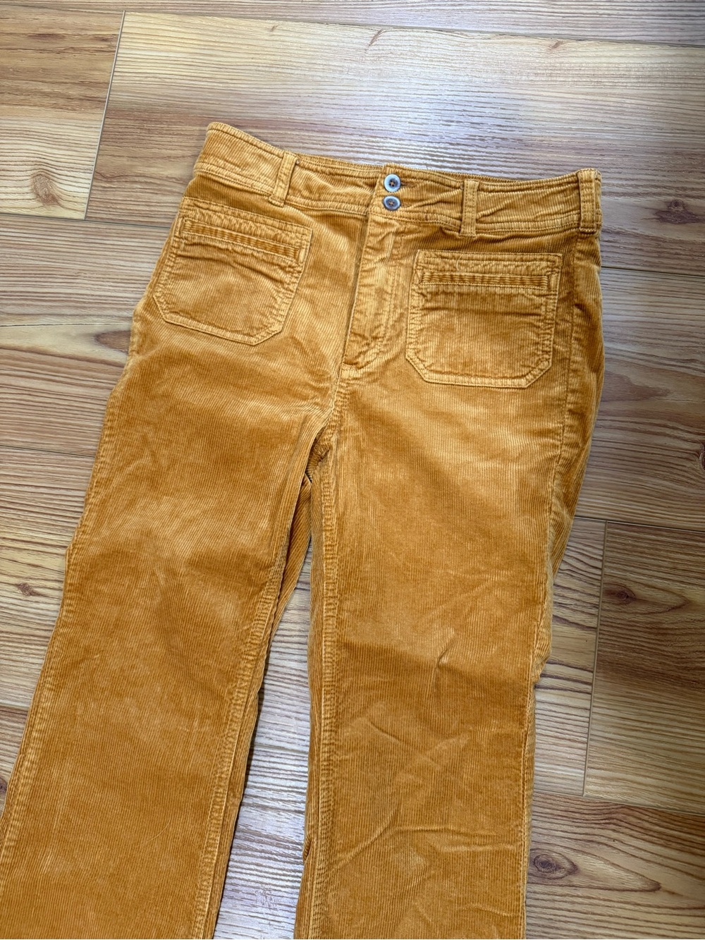 Pilcro Anthropologie Corduroy Trouser Bootcut Pants Gold